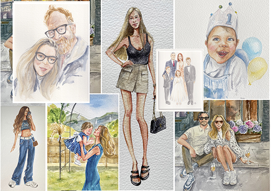 Watercolor portraits