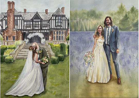 A3 size detailed watercolor painting 